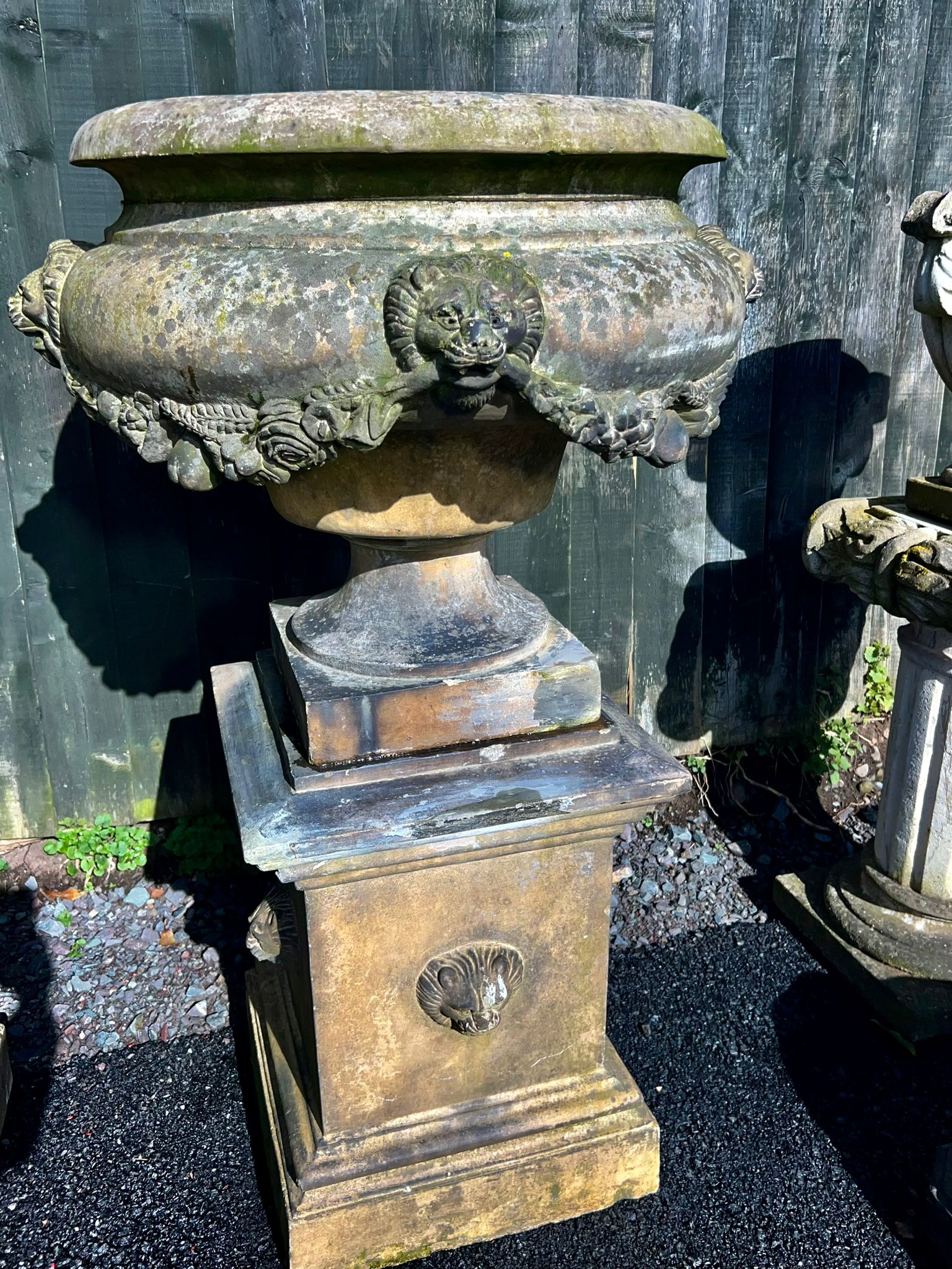 Terracotta Victorian Urn on Plinth (5ft 3)