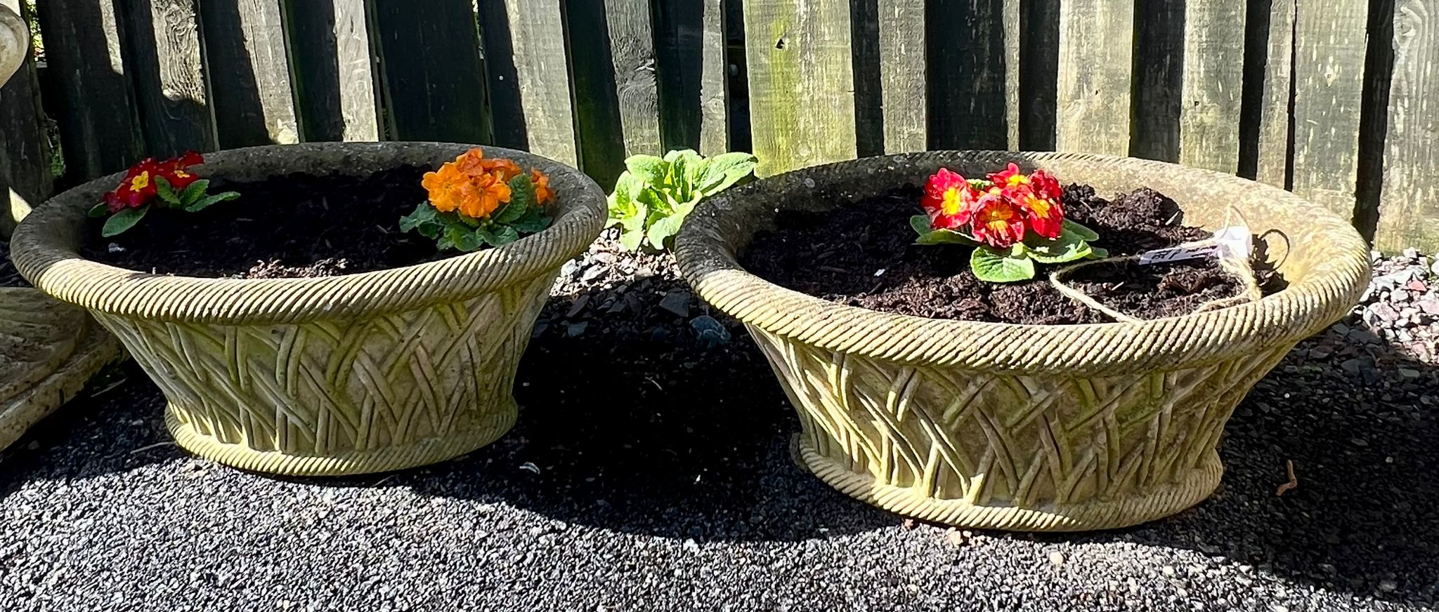 Pair of Reconstituted Stone Planters