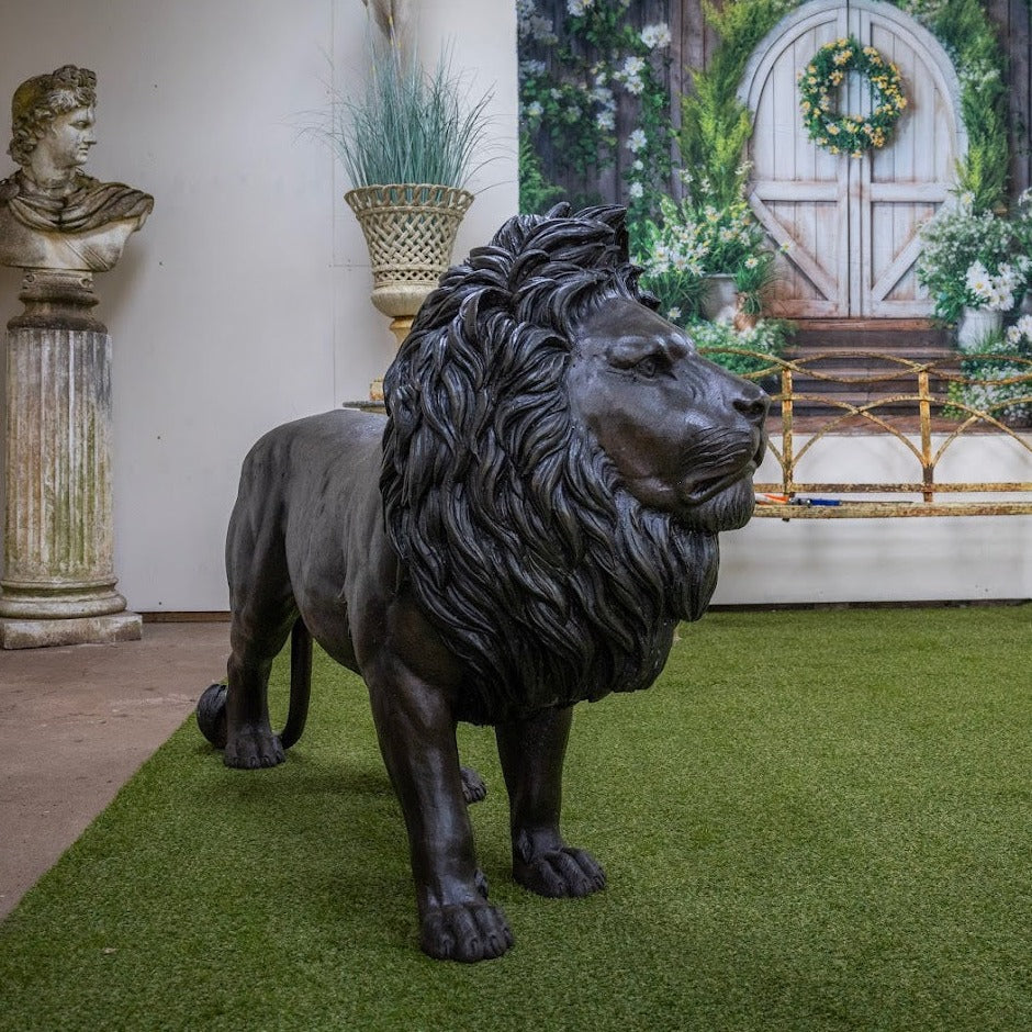 Heavy Bronze Pair of Lions - 6 ft Long, 3 ft 4 Tall