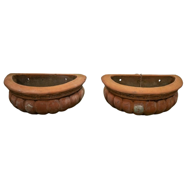 Pair of Terracotta Wall Planters