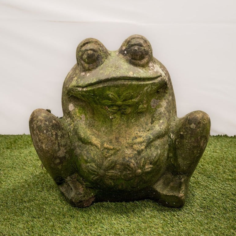 Large Antique Terracotta Frog Planter