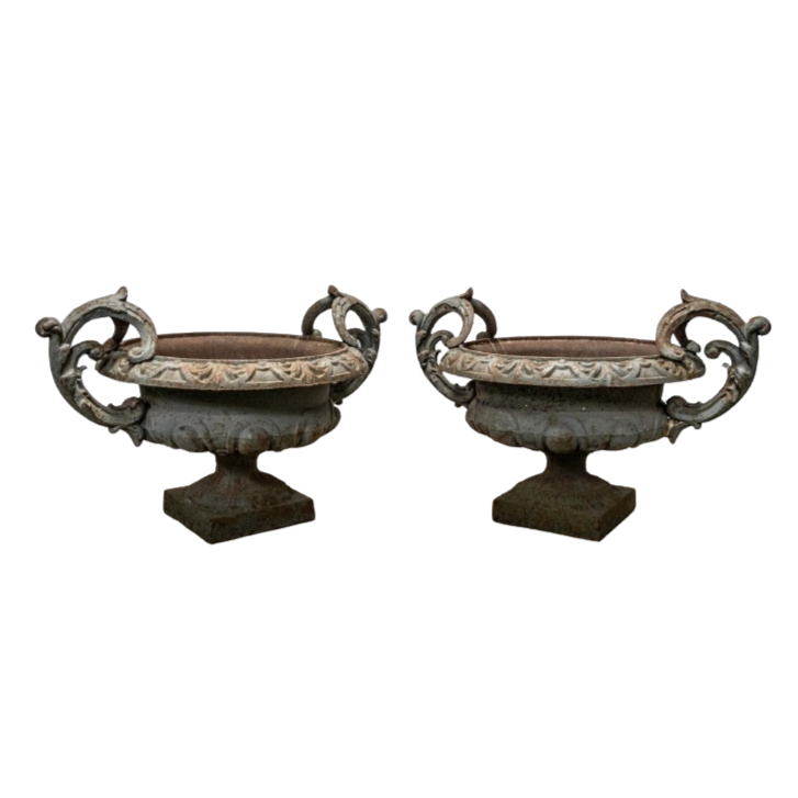 Victorian Cast Iron Urns