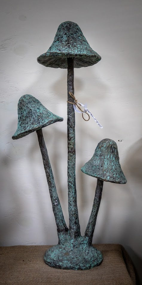 Bronze Mushroom Weathered Water Feature - 2 ft 9 Inches Tall