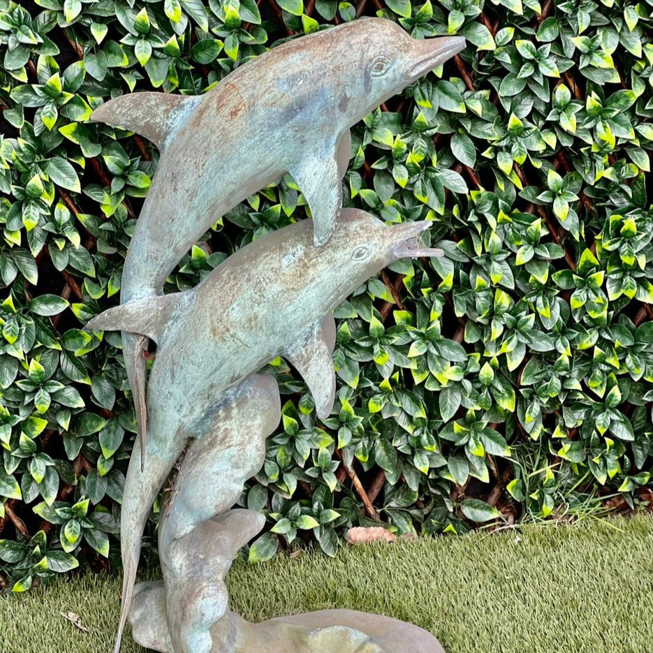 Dolphin Bronze Water Feature (4ft Tall)