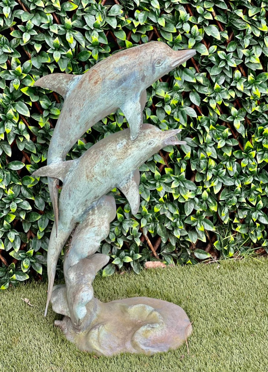 Dolphin Bronze Water Feature (4ft Tall)