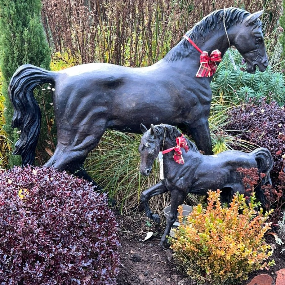 Bronze Horse with Foal Sculpture