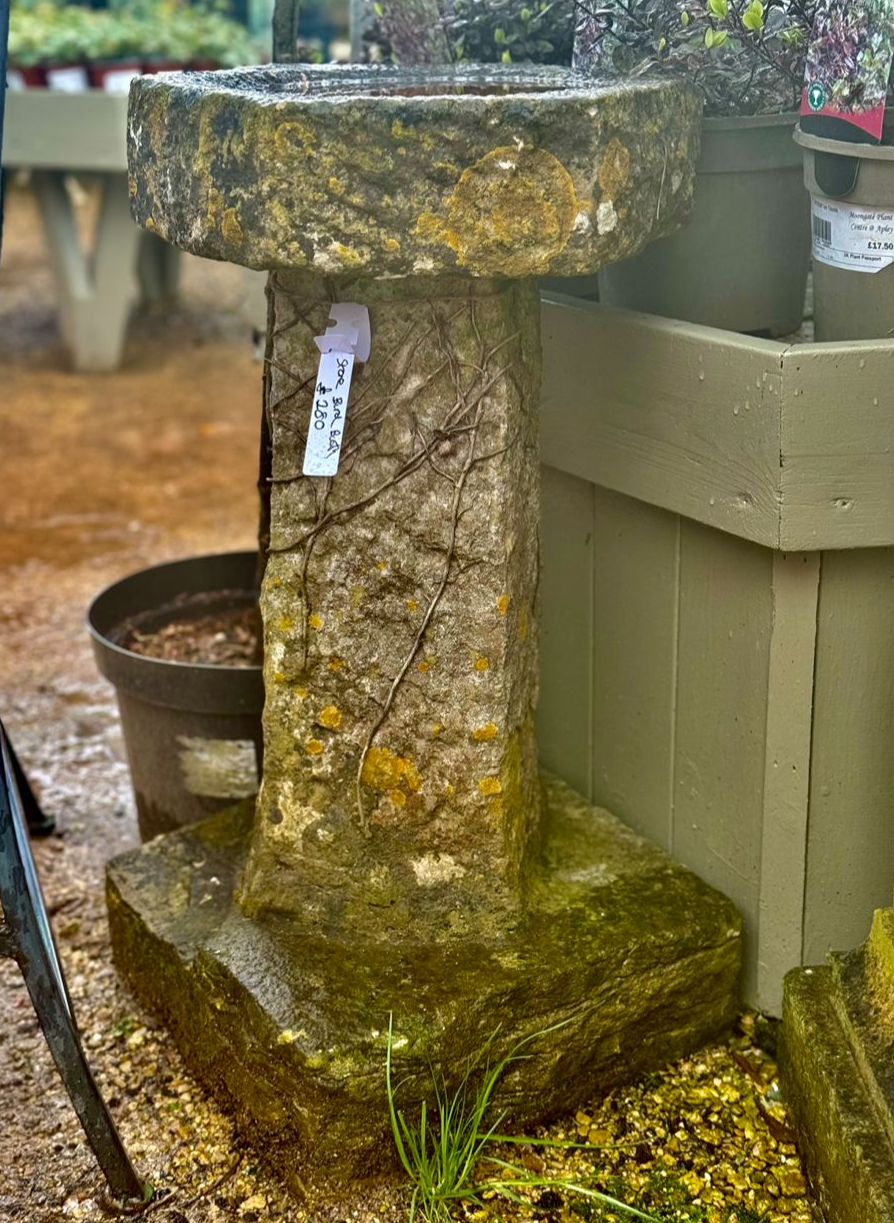 Stone Bird Bath - 3 ft Tall