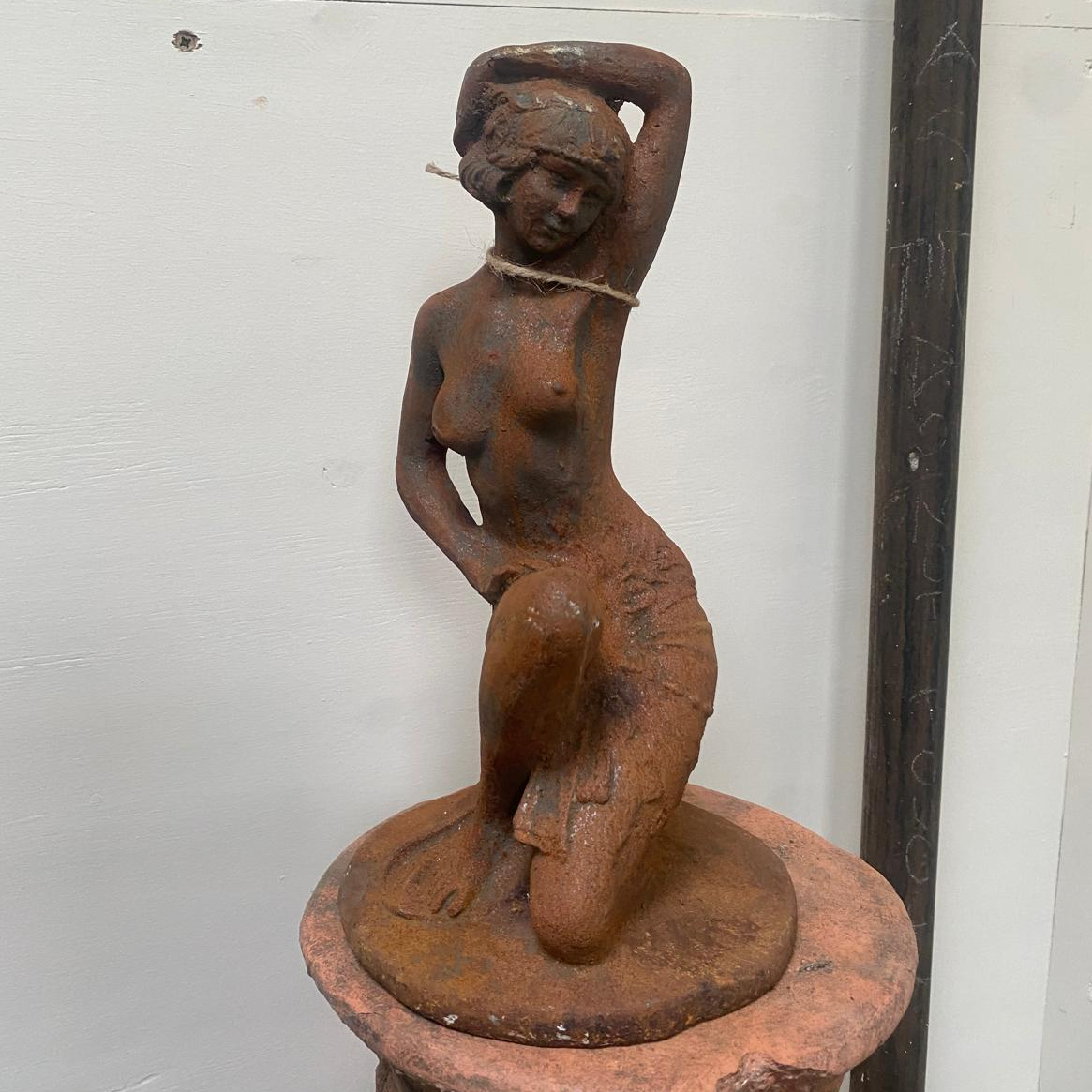 Cast Iron Lady Sculpture