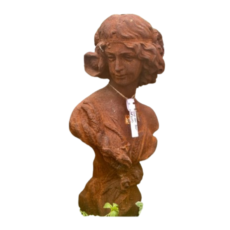 Cast Iron Lady Bust - 27 inches Tall, 15 inches Wide