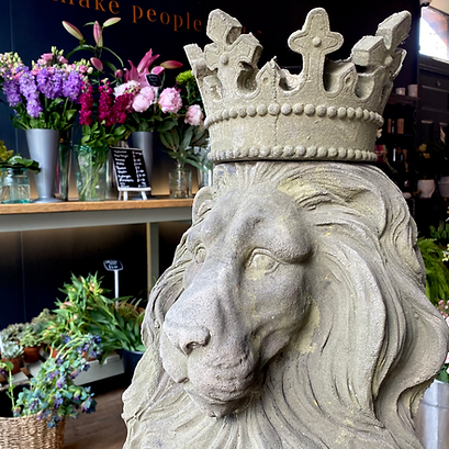 Pair of Crowned Stone Lions - Re-Stocking