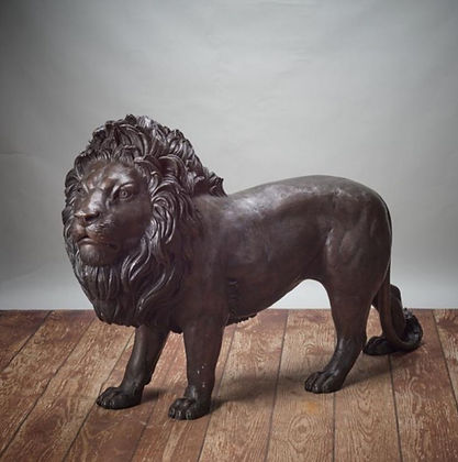 Heavy Bronze Pair of Lions - 6 ft Long, 3 ft 4 Tall