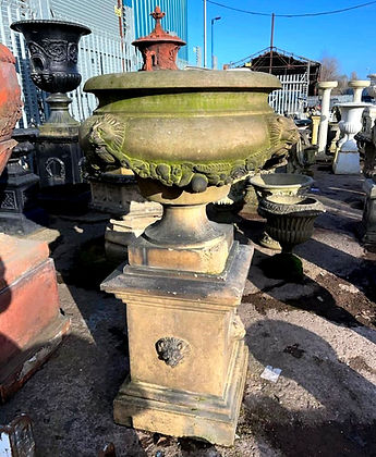 Victorian Terracotta Urn and Plinth