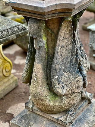 LEFCO Leeds Fireclay Co Antique Sundial with Swans