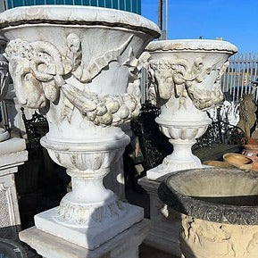 Large Pair of Stone Urns