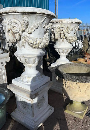 Large Pair of Stone Urns