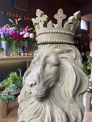 Pair of Crowned Stone Lions - Re-Stocking