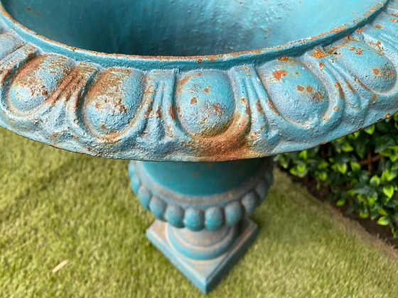 Pair of Blue Campagna Urns