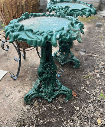 Pair of Victorian Cast Iron Gothic Side Tables