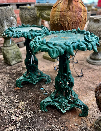 Pair of Victorian Cast Iron Gothic Side Tables