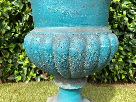 Pair of Blue Campagna Urns