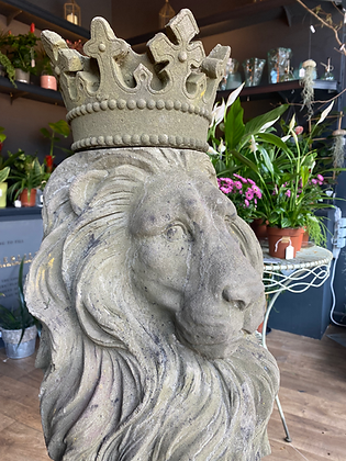 Pair of Crowned Stone Lions - Re-Stocking