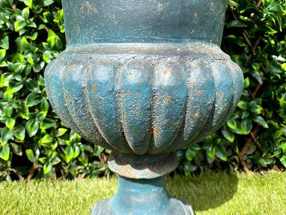 Pair of Blue Campagna Urns