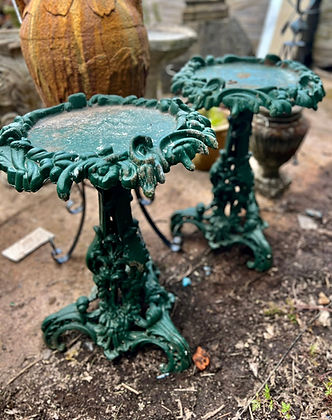 Pair of Victorian Cast Iron Gothic Side Tables